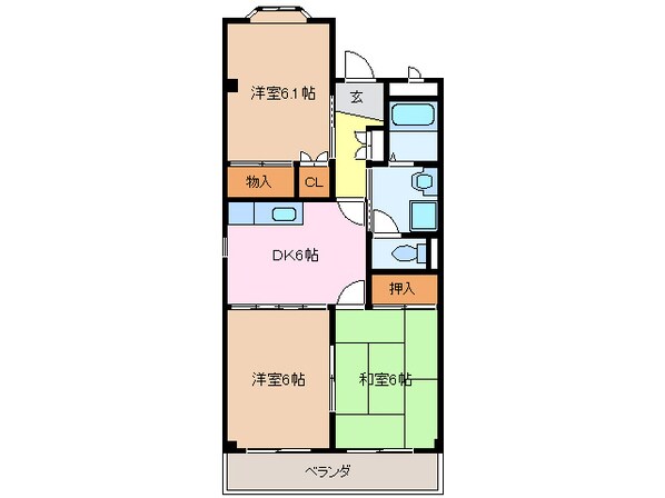 エクセルメゾンＢ棟の物件間取画像